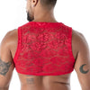 Rotes Fluid Lace Zipped-Crop-Top von TOF Paris – Ansicht 4
