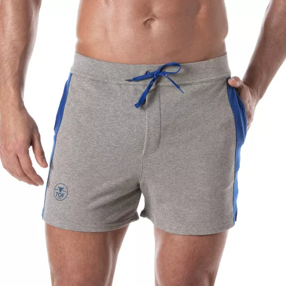 Fussball Shorts - Bequeme Mid-Thigh mit Kontraststreifen & Taschen, Grau | TOF Paris