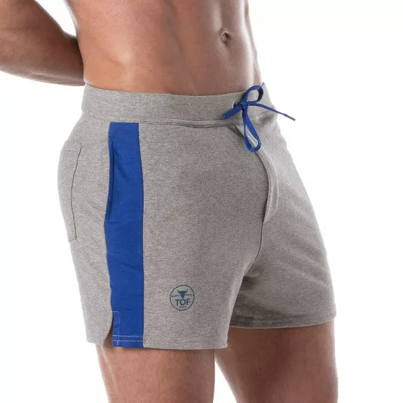 Fussball Shorts - Bequeme Mid-Thigh mit Kontraststreifen & Taschen, Grau | TOF Paris