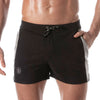 Fussball Shorts - Bequeme Mid-Thigh Shorts mit Kontraststreifen, Schwarz | TOF Paris