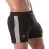 Fussball Shorts - Bequeme Mid-Thigh Shorts mit Kontraststreifen, Schwarz | TOF Paris