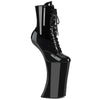 FORBIDDEN-1020 Plateau  Pony Stiefeletten - Schwarz Lack | Pleaser