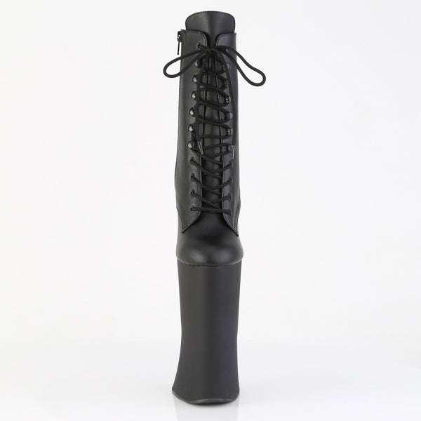 FORBIDDEN-1020 Plateau Pony Stiefeletten - Schwarz Matt von Pleaser – Ansicht 2