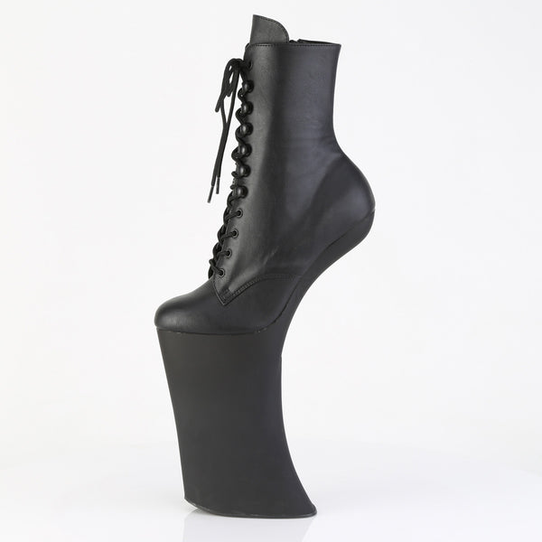 FORBIDDEN-1020 Plateau Pony Stiefeletten - Schwarz Matt von Pleaser – Ansicht 3