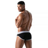 Herren Slip High-Cut - Baumwoll-Mix mit tiefem, gefüttertem Frontbereich, Schwarz | TOF Paris