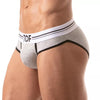 Herren Slip High-Cut - Baumwoll-Mix mit tiefem, gefüttertem Frontbereich, Grau | TOF Paris