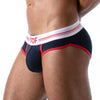 Herren Slip High-Cut - Baumwoll-Mix mit tiefem, gefüttertem Frontbereich, Marineblau | TOF Paris