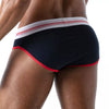 Herren Slip High-Cut - Baumwoll-Mix mit tiefem, gefüttertem Frontbereich, Marineblau | TOF Paris