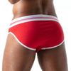 Herren Slip High-Cut - Baumwoll-Mix mit tiefem, gefüttertem Frontbereich, Rot | TOF Paris