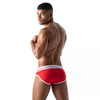 Herren Slip High-Cut - Baumwoll-Mix mit tiefem, gefüttertem Frontbereich, Rot | TOF Paris