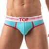 Herren Slip High-Cut - Baumwoll-Mix mit tiefem, gefüttertem Frontbereich, Türkis | TOF Paris