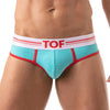 Herren Slip High-Cut - Baumwoll-Mix mit tiefem, gefüttertem Frontbereich, Türkis | TOF Paris