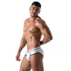 Herren Slip High-Cut - Baumwoll-Mix mit tiefem, gefüttertem Frontbereich, Weiß | TOF Paris