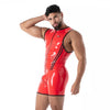 Rotes Zip Latex Second Skin-Singlet von TOF Paris – Ansicht 3