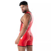 Rotes Zip Latex Second Skin-Singlet von TOF Paris – Ansicht 4