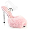 GALA-08FUR Peeptoe Sandaletten Rosa mit Fell von Fabulicious