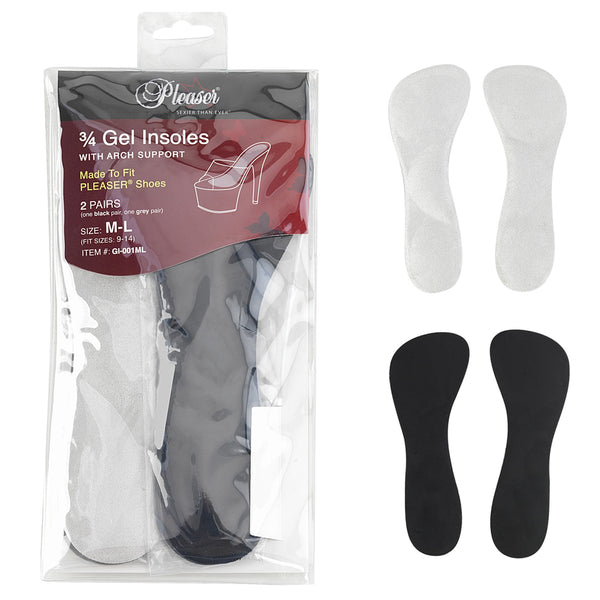 GI-001ML Grau/Schwarz Einlegesohlen EUR 39-45 (2 Paar) | Pleaser