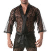Herren Spitzen-Kimono Weste - Eleganz & Komfort in Schwarz | TOF Paris