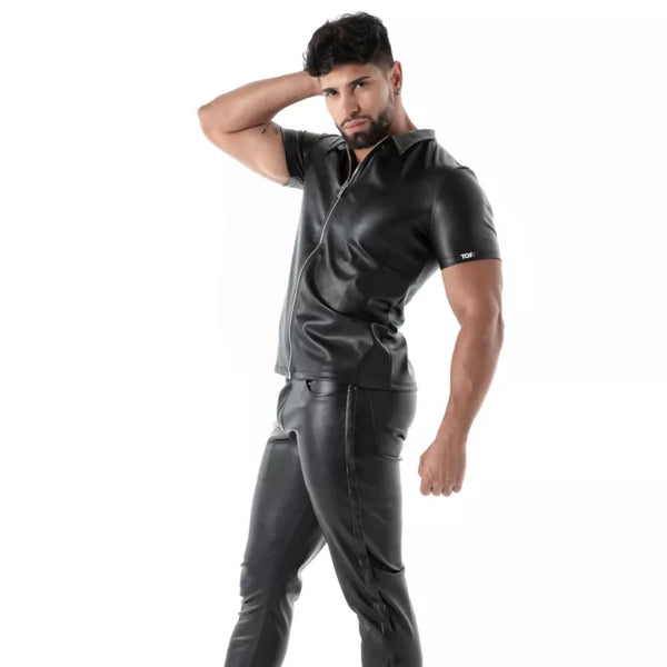 Schwarze Kinky Zipped-Weste von TOF Paris – Ansicht 2