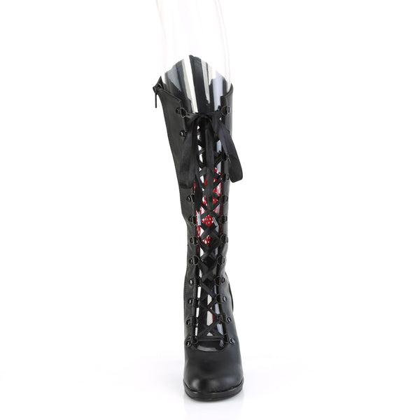 GLAM-243 Stiefel Schnürung schwarz rot Herz von DemoniaCult – Ansicht 2