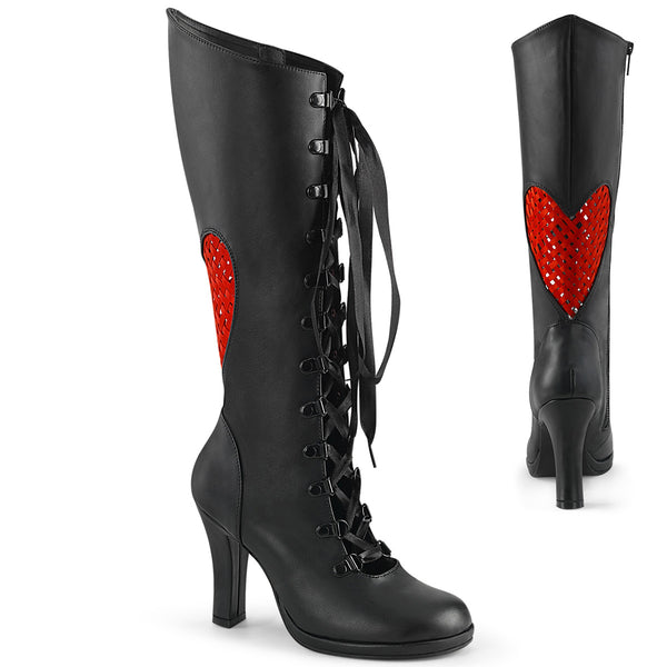 GLAM-243 Stiefel Schnürung schwarz rot Herz von DemoniaCult
