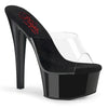 GLEAM-601 - Plateau High Heel Pantoletten - Schwarz | Pleaser