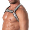 Herren Glitter Harness Silber - Elastisch, Verstellbar & Glänzend | TOF Paris