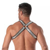 Herren Glitter Harness Silber - Elastisch, Verstellbar & Glänzend | TOF Paris