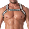 Herren Glitter Harness Silber - Elastisch, Verstellbar & Glänzend | TOF Paris