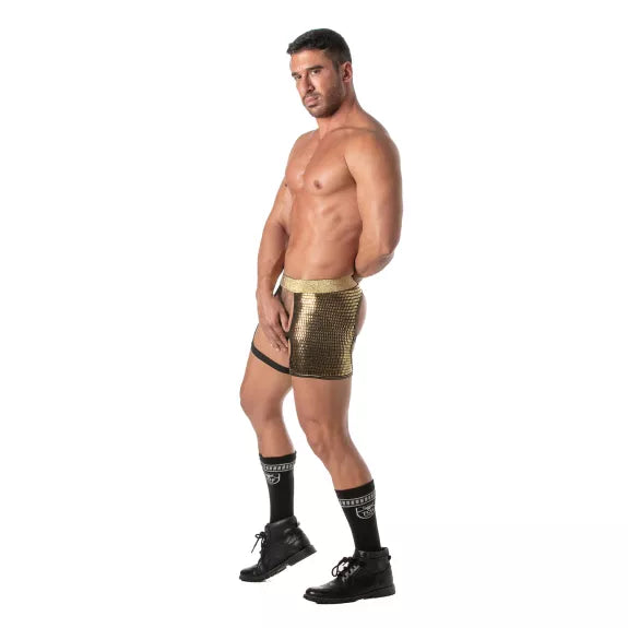 Herren Chaps Shorty Goldglitter - Sexy, elastisch & auffällig | TOF Paris