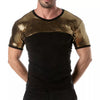 T-Shirt Herren Glitzer Gold - Komfort mit langlebigen Pailletten | TOF Paris