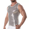 Tank Top Herren Silber Glitzer - Figurbetont & Komfortabel | TOF Paris