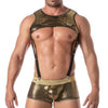 Herren Harness mit Gold-Glitzer & praktischem Reißverschluss-Tasche | TOF Paris