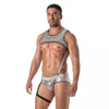 Herren Harness Silber Glitzer mit Reißverschluss & Tasche | TOF Paris