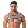 Herren Harness Silber Glitzer mit Reißverschluss & Tasche | TOF Paris