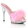 GLORY-501F-8 Marabu Pantoletten - Baby Pink/Transparent | Fabulicious