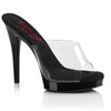 GLORY-501 High Heels Sandaletten - Transparent/Schwarz | Fabulicious
