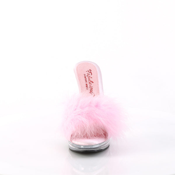 GLORY-501F-8 Marabu Pantoletten - Baby Pink/Transparent | Fabulicious