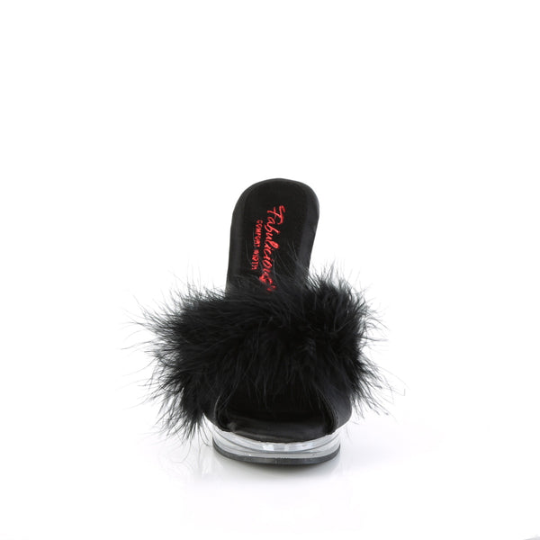GLORY-501F-8 Marabu Pantoletten - Schwarz/Transparent | Fabulicious
