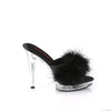 GLORY-501F-8 Marabu Pantoletten - Schwarz/Transparent | Fabulicious