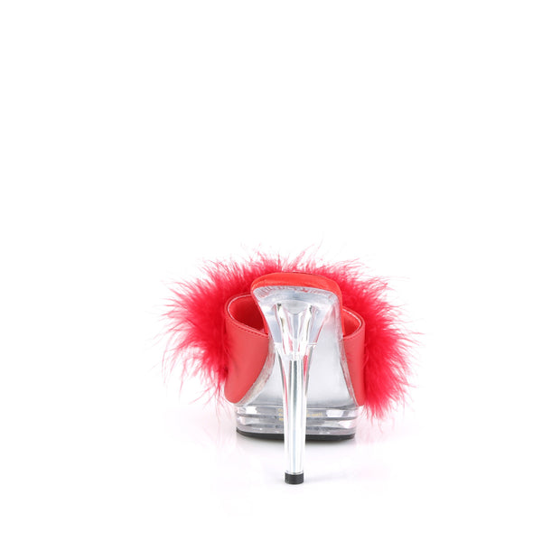 GLORY-501F-8 Marabu Pantoletten - Rot/Transparent | Fabulicious