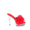 GLORY-501F-8 Marabu Pantoletten - Rot/Transparent | Fabulicious