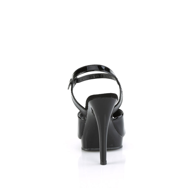 GLORY-509 High Heels Sandaletten - Lack Schwarz | Fabulicious