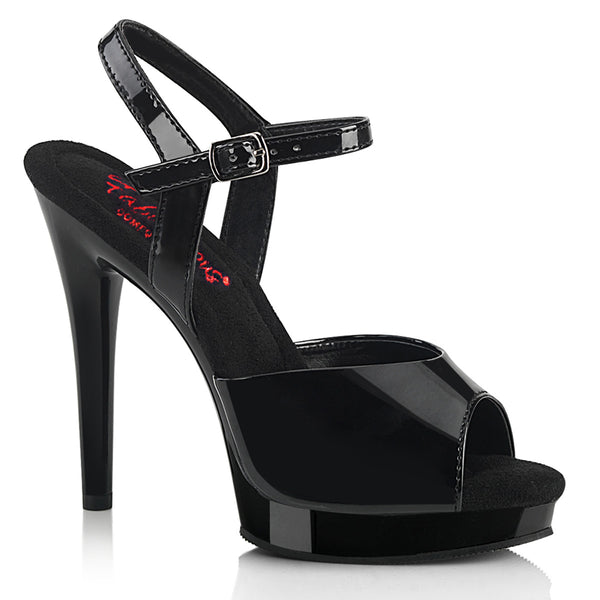 GLORY-509 High Heels Sandaletten - Lack Schwarz | Fabulicious