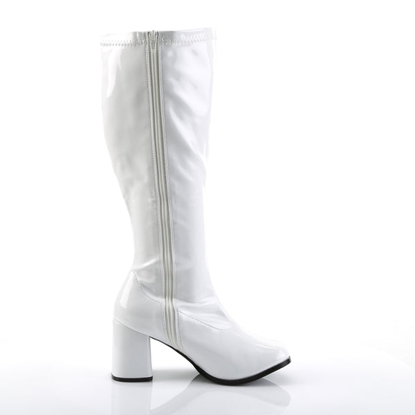 GOGO-300X Weitschaft Stiefel Weiß Lack von Funtasma – Ansicht 5