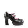 GOTHIKA-09 Plateau Pump Mary Janes schwarz matt | DemoniaCult