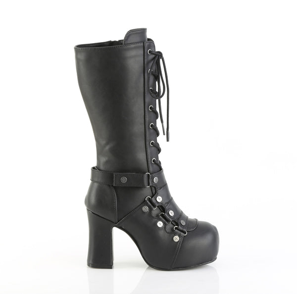 GOTHIKA-152 Plateau Stiefel Schwarz Matt von DemoniaCult – Ansicht 5