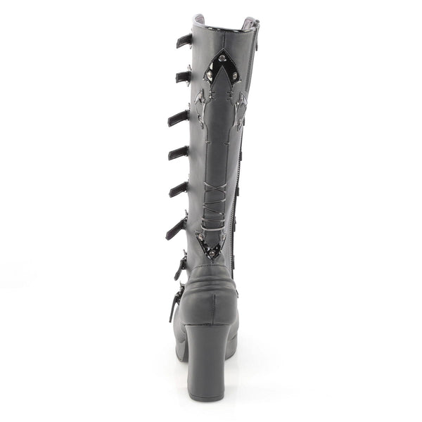 GOTHIKA-160 Plateau Stiefel Schwarz Matt von DemoniaCult – Ansicht 4
