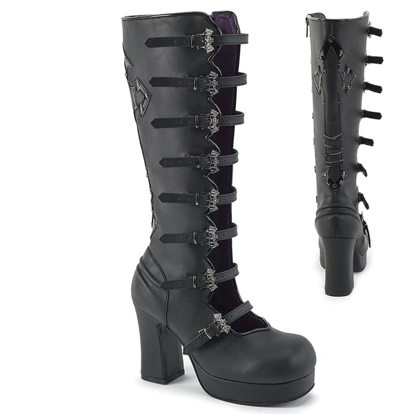 GOTHIKA-160 Plateau Stiefel Schwarz Matt von DemoniaCult