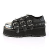 GRAVEDIGGER-03 Plateau Schuh schwarz Schnallen und Nieten Gothic | DemoniaCult